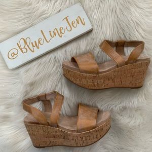 Antelope Tan Wedge Sandals